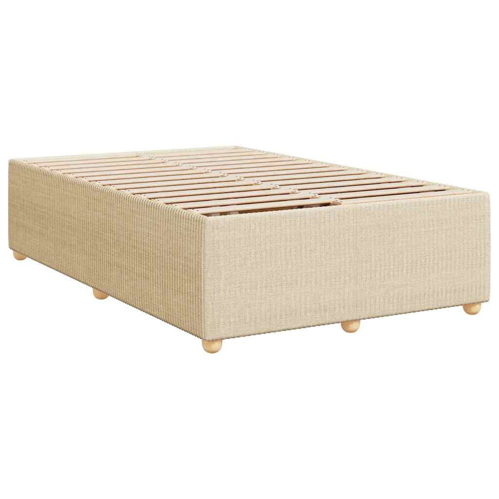 vidaXL Κρεβάτι Boxspring με Στρώμα Κρεμ 120x190 εκ. Υφασμάτινο