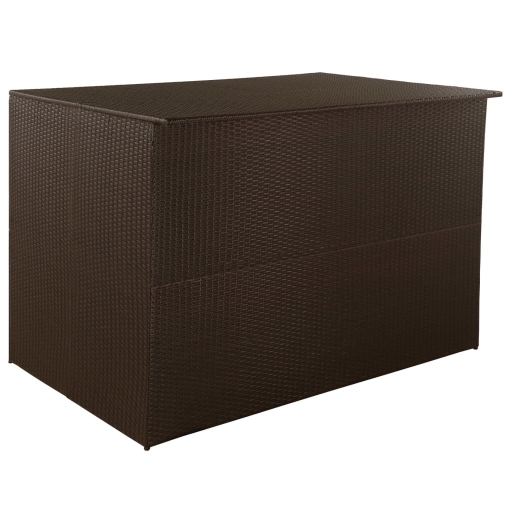 vidaXL Μπαούλο Εξωτερικού Χώρου Καφέ 150x100x100 εκ. Συνθετικό Ρατάν