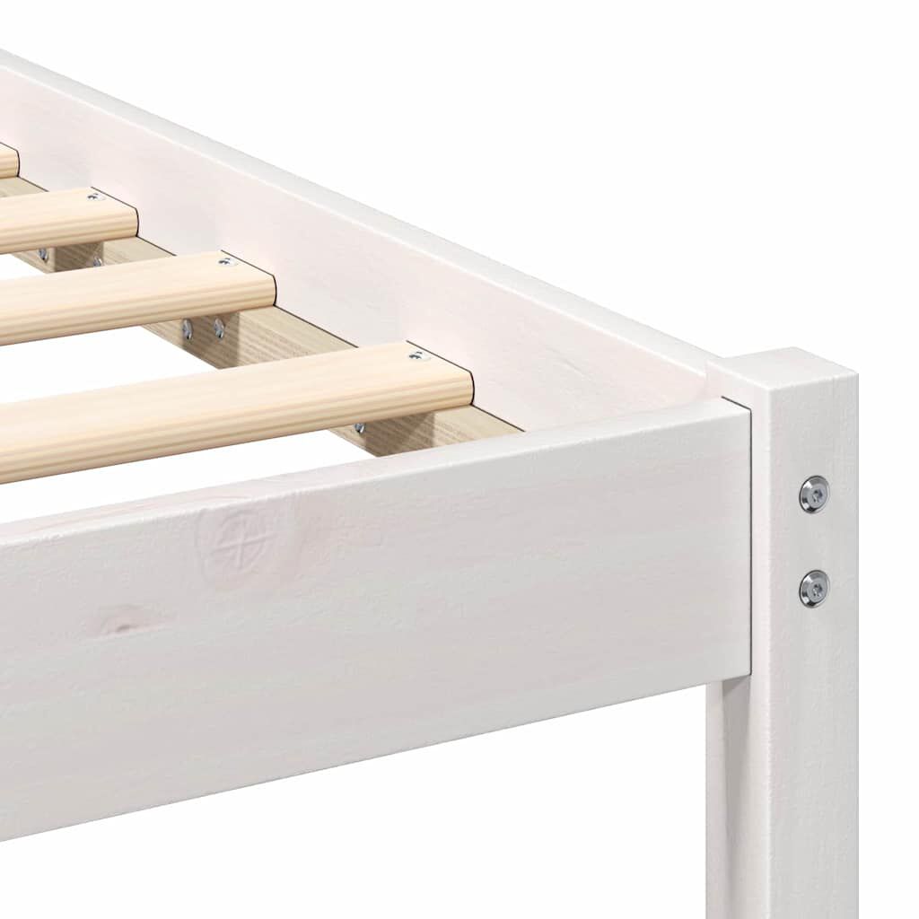 vidaXL Σκελετός Κρεβατιού Λευκό 75 x 190 cm Μασίφ ξύλο πεύκου