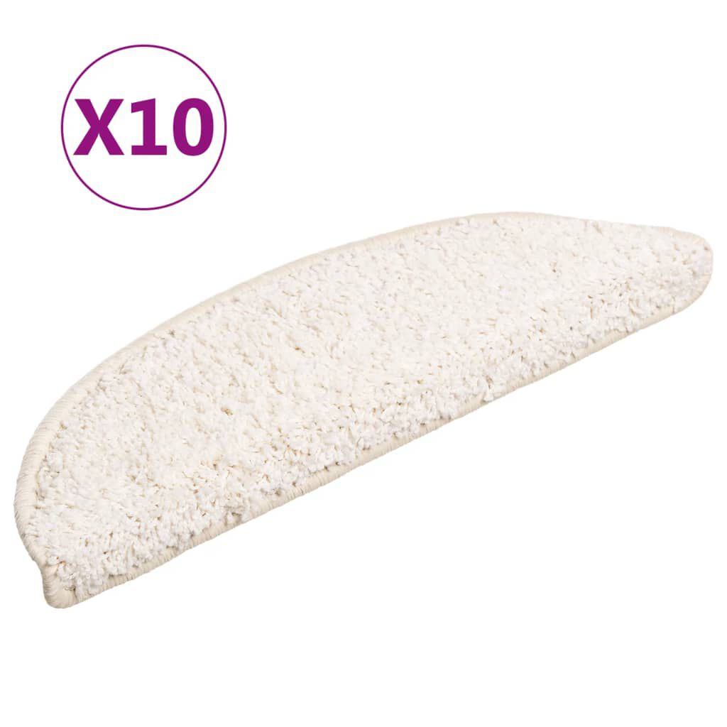 vidaXL Πατάκια Σκάλας 10 τεμ. Λευκά 56 x 17 x 3 εκ.