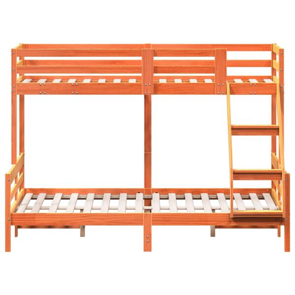 vidaXL Κουκέτα 80x200/140x200 εκ. Καφέ Κεριού από Μασίφ Ξύλο Πεύκου