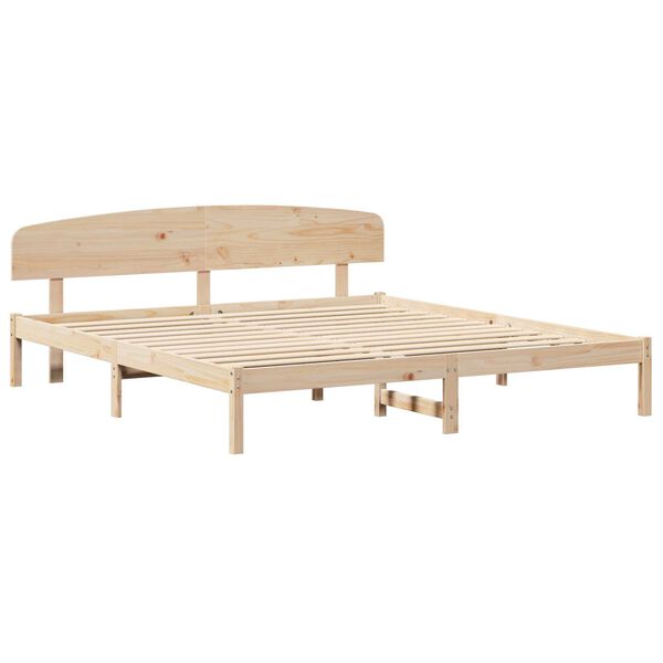 vidaXL Σκελετός Κρεβατιού Καφέ 180 x 200 cm Μασίφ ξύλο πεύκου