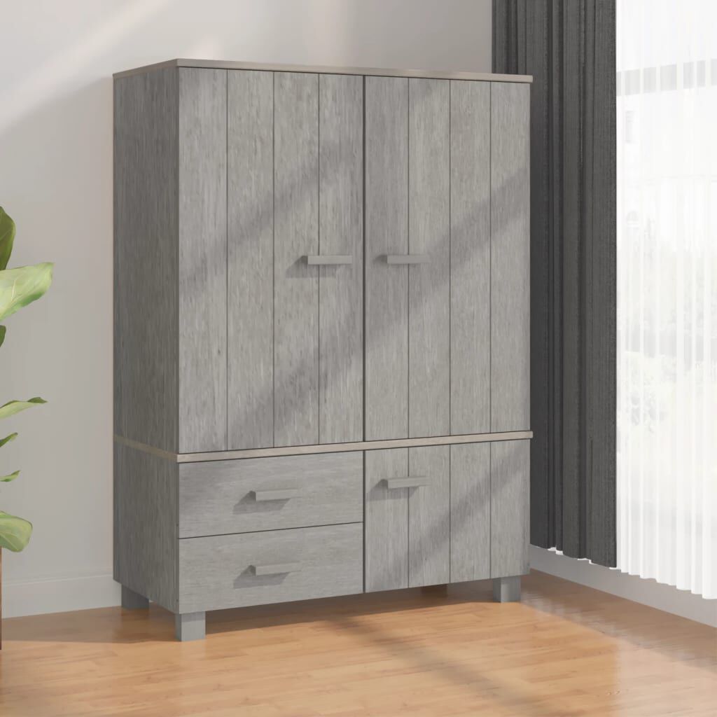 vidaXL Ντουλάπα HAMAR Αν. Γκρι 99 x 45 x 137εκ. από Μασίφ Ξύλο Πεύκου