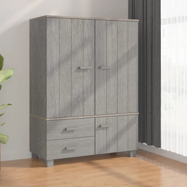 vidaXL Ντουλάπα HAMAR Αν. Γκρι 99 x 45 x 137εκ. από Μασίφ Ξύλο Πεύκου