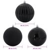 vidaXL Σετ Χριστουγεννιάτικων Στρογγυλών Μπαλίτσων 4 pcs Μαύρο