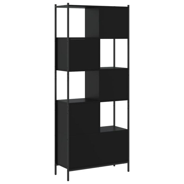vidaXL Βιβλιοθήκη Μαύρη 72 x 28 x 172 εκ. από Επεξεργασμένο Ξύλο