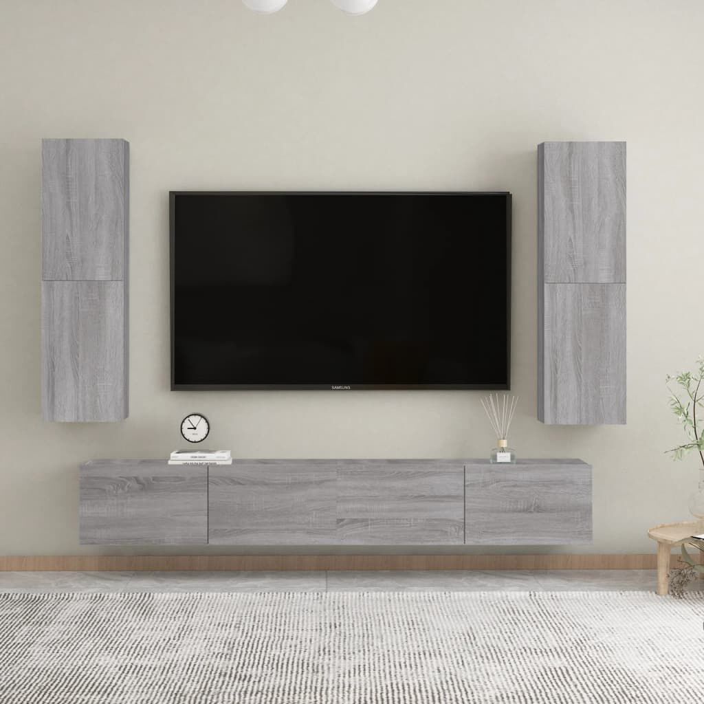 vidaXL Έπιπλο Τηλεόρασης Επιτοίχιο Γκρι Sonoma 30,5 x 30 x 110 εκ.