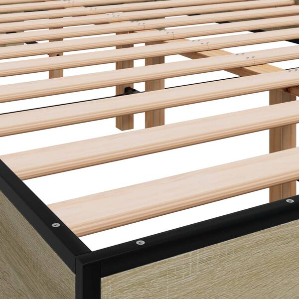 vidaXL Πλαίσιο Κρεβατιού Sonoma Δρυς 120x200 εκ. Επεξ. Ξύλο & Μέταλλο