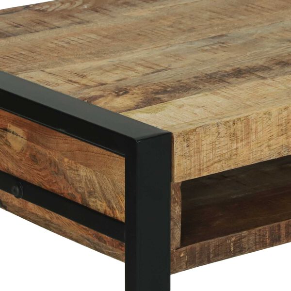 vidaXL Γραφείο με ράφι Καφέ 100 x 50 x 75 cm Μασίφ ξύλο μάνγκο