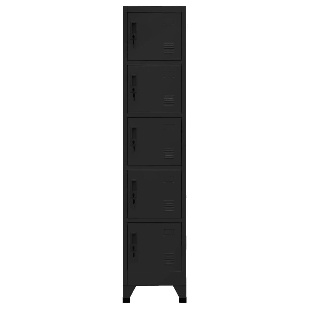 vidaXL Φοριαμός Μαύρος 38 x 40 x 180 εκ. Ατσάλινος