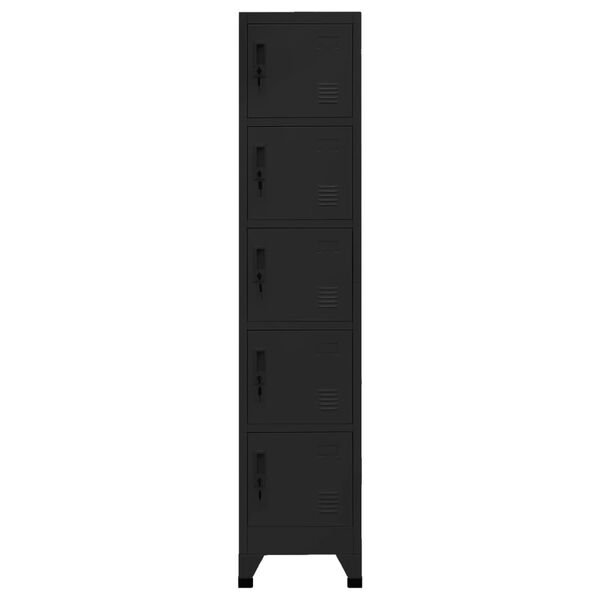 vidaXL Φοριαμός Μαύρος 38 x 40 x 180 εκ. Ατσάλινος