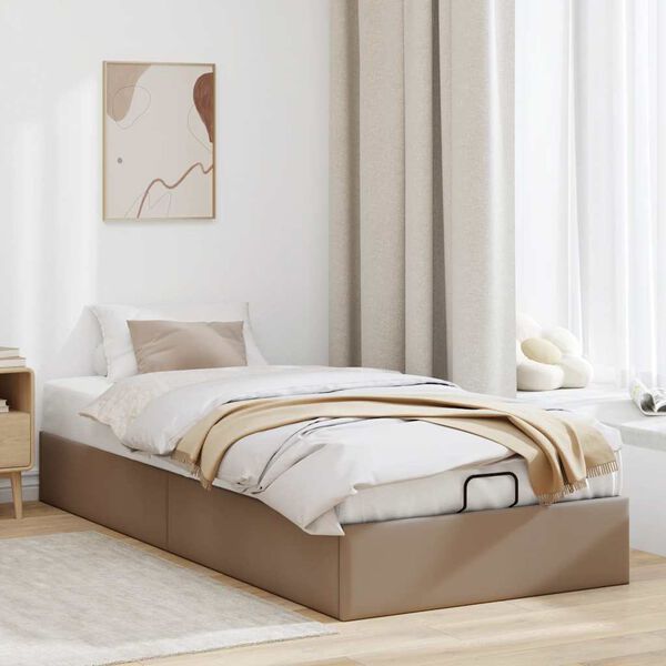 vidaXL Οθωμανικό κρεβάτι χωρίς στρώμα Cappucino 80x200 cm Faux Leather