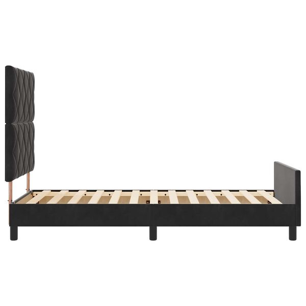 vidaXL Σκελετός Κρεβατιού με κεφαλάρι Μαύρο 100 x 200 cm Βελούδο