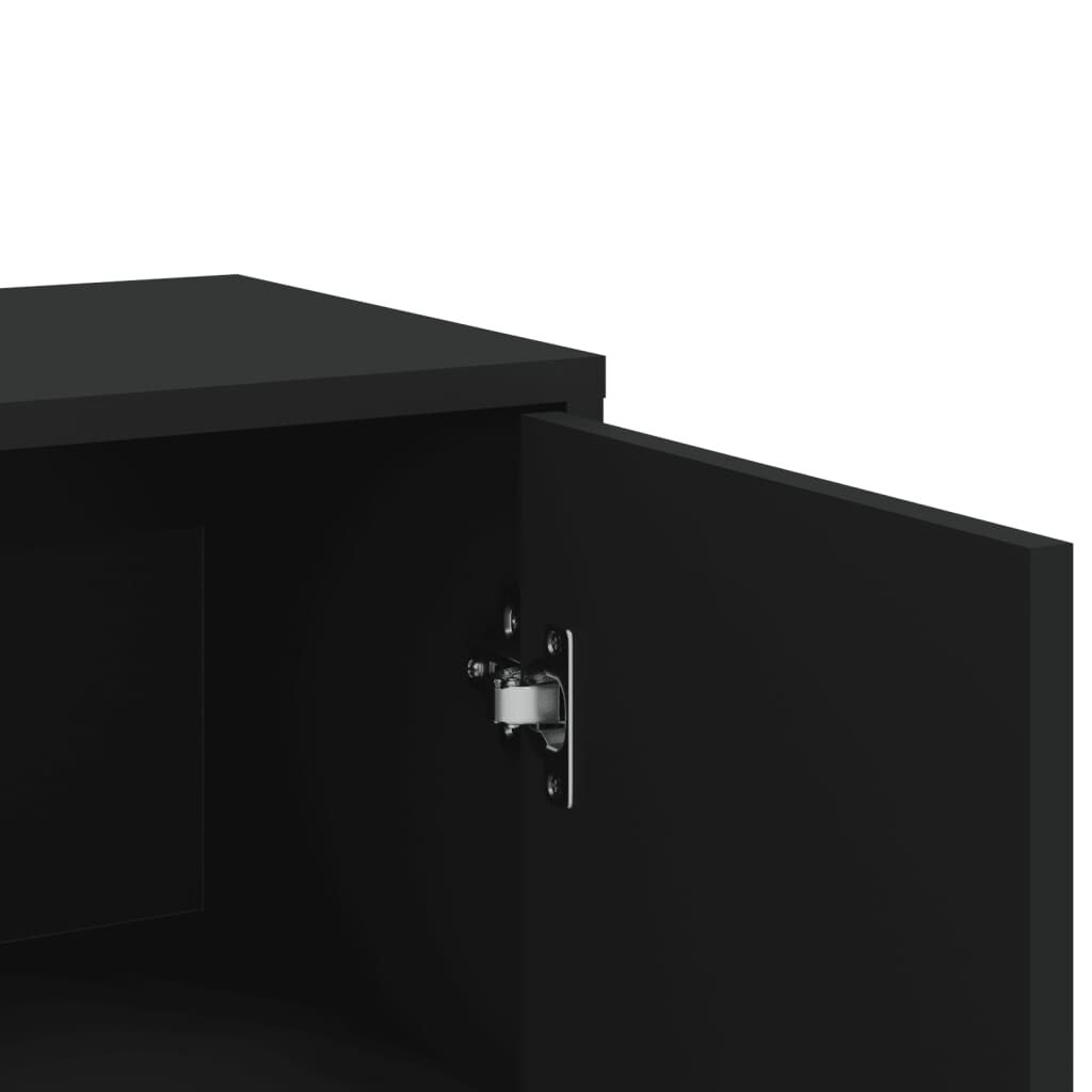 vidaXL Βοηθητικά Ντουλάπια 3 τεμ. Μαύρη 60 x 31 x 84 εκ. Επεξεργ. Ξύλο