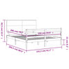 vidaXL Πλαίσιο Κρεβατιού με Κεφαλάρι Λευκό Μασίφ Ξύλο King Size