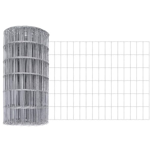 vidaXL Φράχτης Εuro Ασημί 0.8 x 25 m Χάλυβας με θερμή επιμετάλλωση