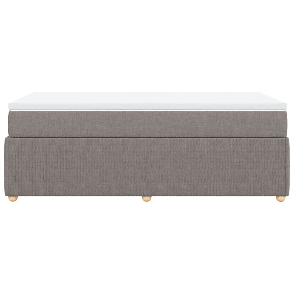 vidaXL Κρεβάτι Boxspring με Στρώμα Taupe 80x200 εκ. Υφασμάτινο