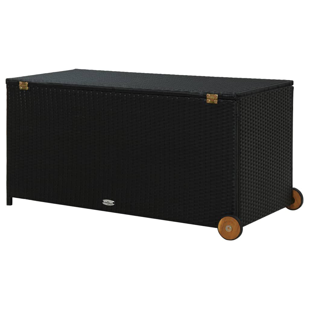 vidaXL Κουτί Αποθήκευσης Κήπου Μαύρο 120x65x61 εκ. Συνθετικό Ρατάν