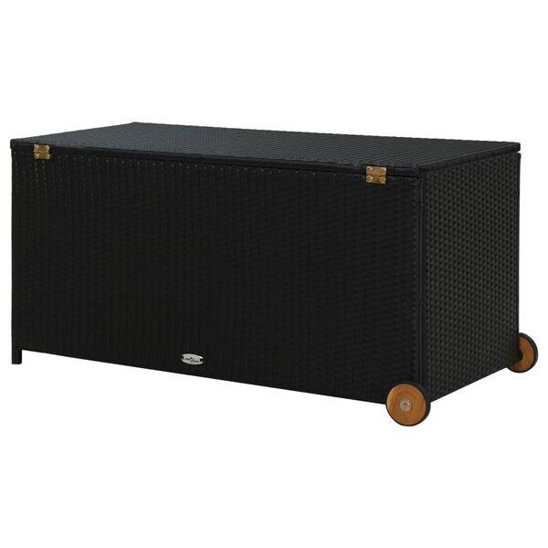 vidaXL Κουτί Αποθήκευσης Κήπου Μαύρο 120x65x61 εκ. Συνθετικό Ρατάν