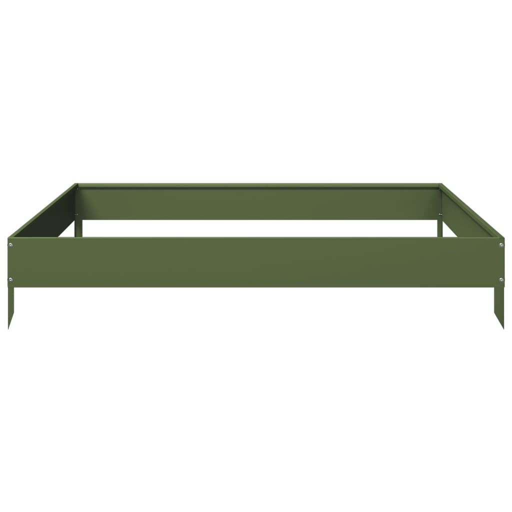 vidaXL Ζαρντινιέρα Υπερυψωμένη Λαδί 100x100x18,5 εκ. Ατσάλι