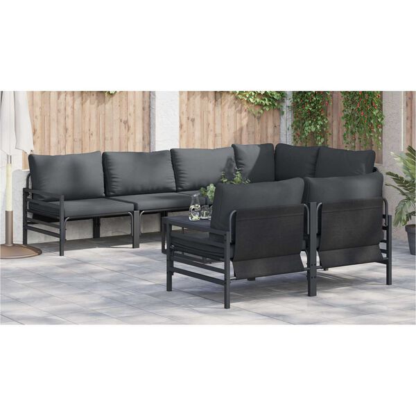 vidaXL Σετ Καναπέ Κήπου με μαξιλάρι με μαξιλάρι 7 pcs Ανθρακί 320 x 160 x 71 εκ