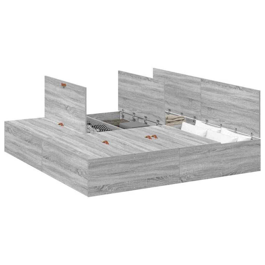 vidaXL Σκελετός Κρεβατιού Γκρι sonoma 200 x 180 x 31.5 εκ.