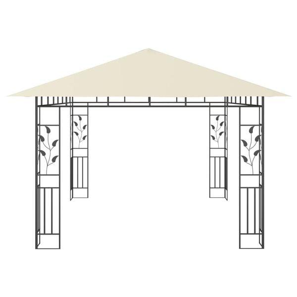vidaXL Κιόσκι με Αντικουνουπικό Δίχτυ Κρεμ 4x3x2,73 μ. 180 γρ./μ²