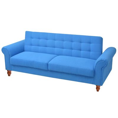 vidaXL Καναπές - Κρεβάτι Μπλε Υφασμάτινος