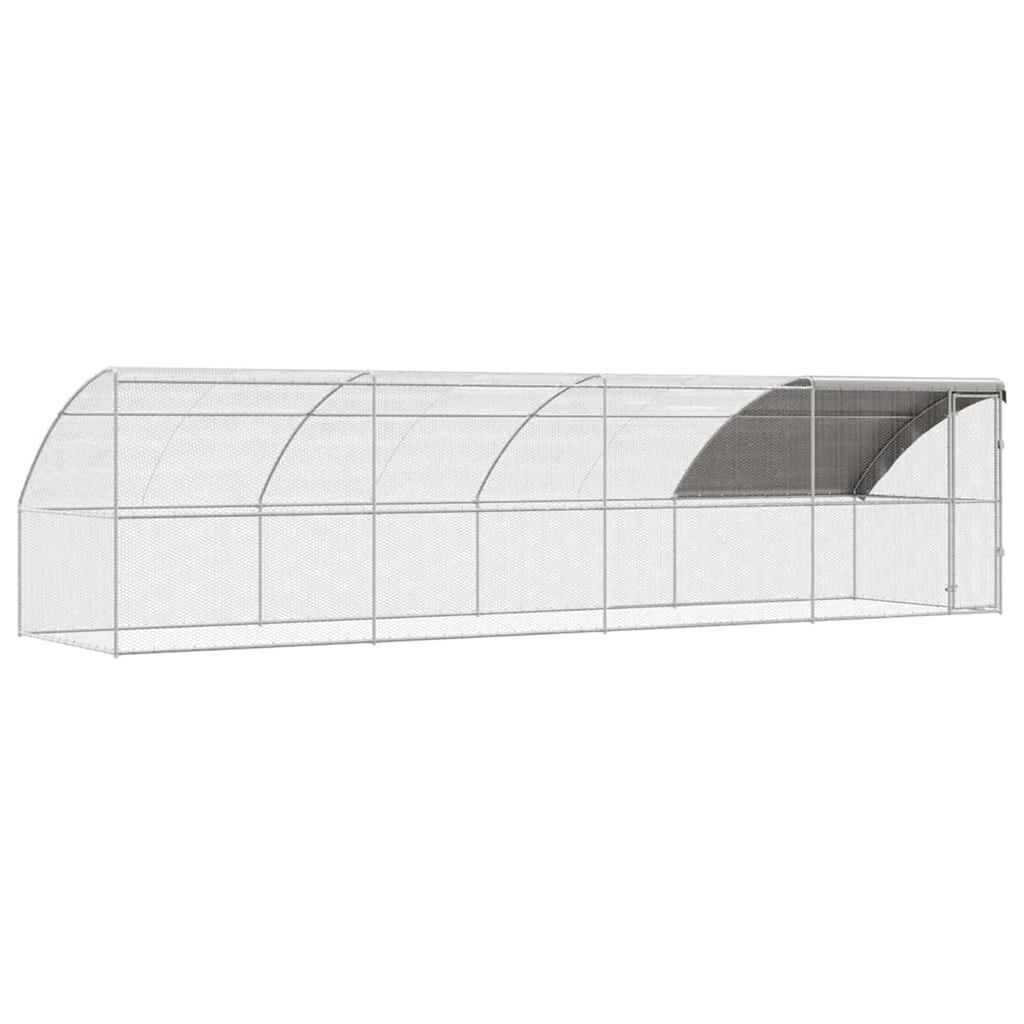 vidaXL Κλουβί για κότες Ασημί 800 x 200 x 198.5 εκ