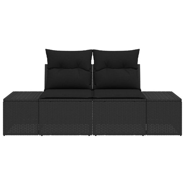 vidaXL Καναπές Κήπου με μαξιλάρι Μαύρο 123 x 62 x 69εκ συνθετικό ρατάν