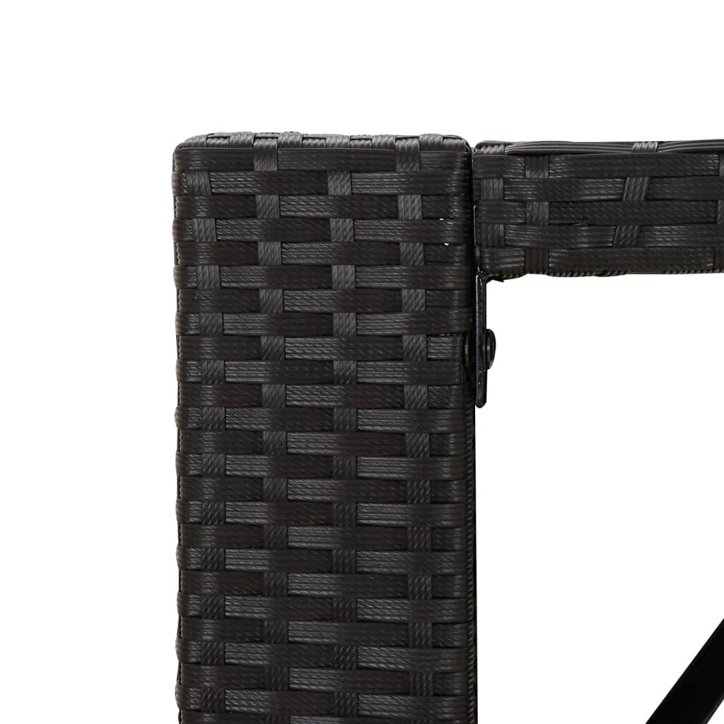 vidaXL Τραπέζι Μπαρ με Γυάλ. Επιφάνεια Μαύρο 145x80x110 εκ Συνθ. Ρατάν