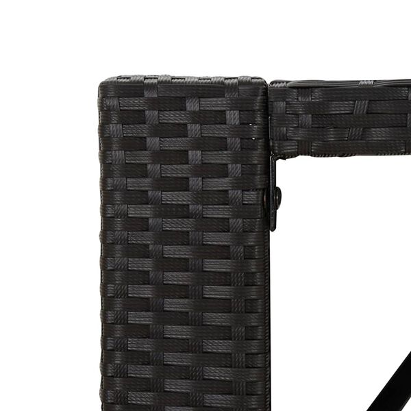 vidaXL Τραπέζι Μπαρ με Γυάλ. Επιφάνεια Μαύρο 145x80x110 εκ Συνθ. Ρατάν