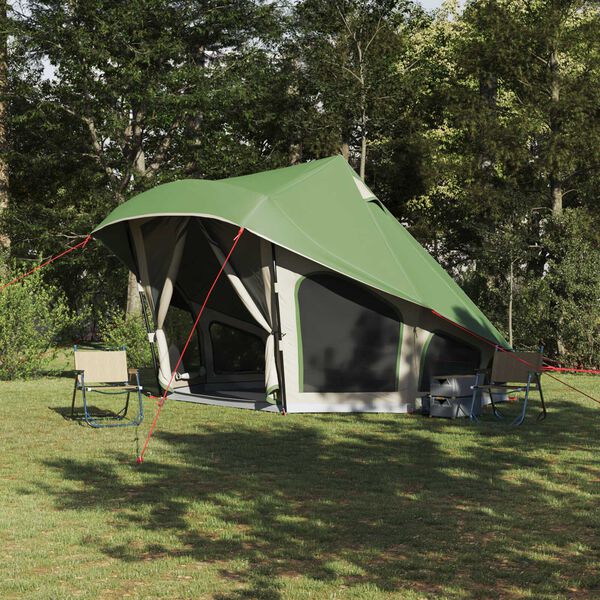 vidaXL Οικογενειακή Τέντα Tipi Πράσινη 10 Ατόμων Αδιάβροχη