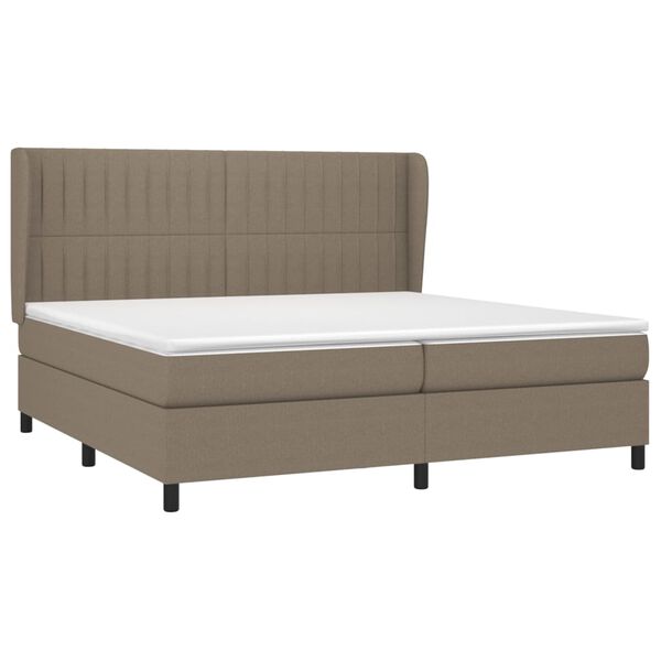 vidaXL &Kappa;&rho;&epsilon;&beta;ά&tau;&iota; Boxspring &mu;&epsilon; &Sigma;&tau;&rho;ώ&mu;&alpha; Taupe 200x200 &epsilon;&kappa;. &Upsilon;&phi;&alpha;&sigma;&mu;ά&tau;&iota;&nu;&omicron;