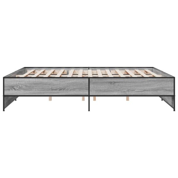 vidaXL Πλαίσιο Κρεβατιού Γκρι Sonoma 180x200 εκ. Επεξ. Ξύλο & Μέταλλο