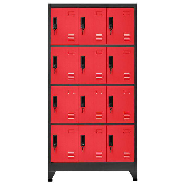 vidaXL Φοριαμός Ανθρακί / Κόκκινο 90 x 45 x 180 εκ. Ατσάλινος