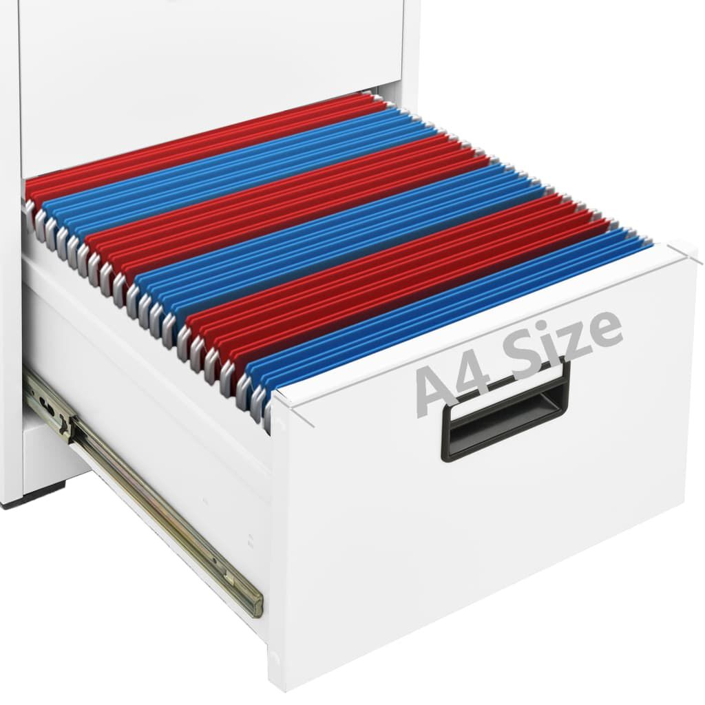 vidaXL Αρχειοθήκη Λευκή 46 x 62 x 102,5 εκ. από Ατσάλι