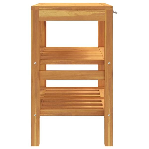 vidaXL Έπιπλο Μπάνιου με 2 Ράφια 74 x 45 x 75 εκ. από Μασίφ Ξύλο