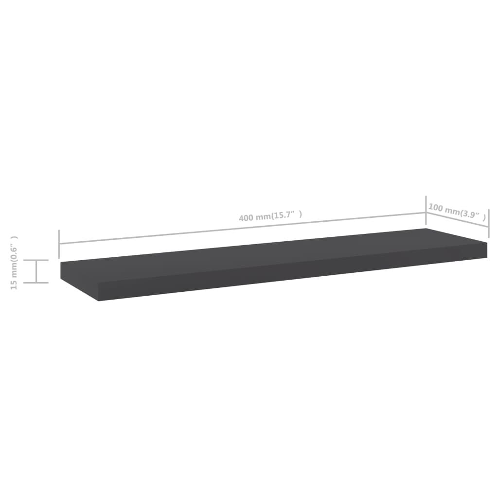 vidaXL Ράφια Βιβλιοθήκης 8 τεμ. Γκρι 40x10x1,5 εκ. από Μοριοσανίδα