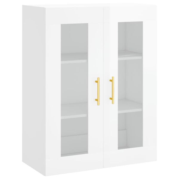 vidaXL Ντουλάπι Τοίχου Γυαλιστερό Λευκό 69,5 x 34 x 90 εκ.