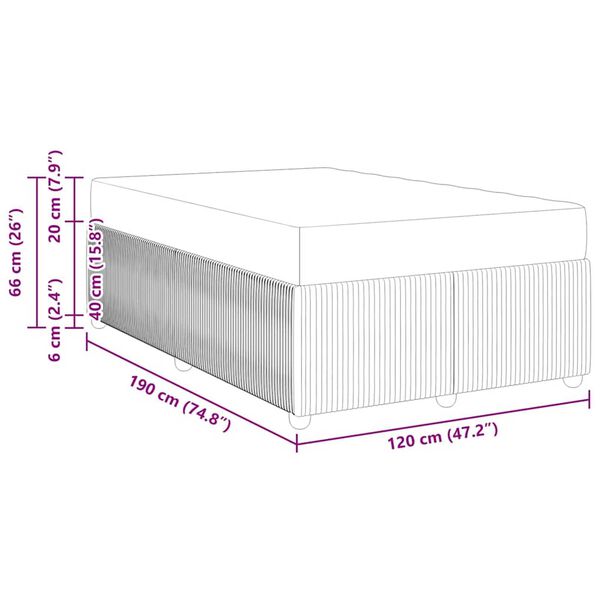 vidaXL Σκελετός Κρεβατιού Άλλο Σκούρο γκρι 120 x 190 cm ύφασμα