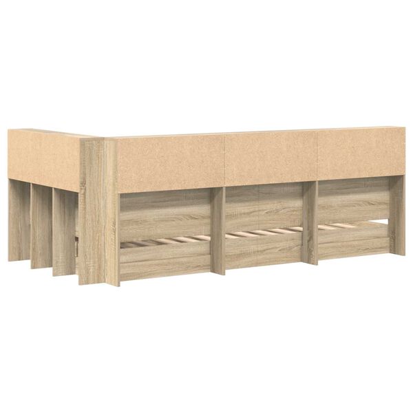 vidaXL Κρεβάτι Βιβλιοθήκη Σονομά Οξιά 75x190 εκ, Φτιαγμένο από Ξύλο