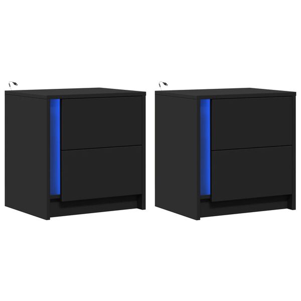 vidaXL &Kappa;&omicron;&mu;&omicron;&delta;ί&nu;&alpha; &mu;&epsilon; &Phi;ώ&tau;&alpha; LED 2 &tau;&epsilon;&mu;. &Mu;&alpha;ύ&rho;&alpha; &alpha;&pi;ό &Epsilon;&pi;&epsilon;&xi;&epsilon;&rho;&gamma;&alpha;&sigma;&mu;έ&nu;&omicron; &Xi;ύ&lambda;&omicron;