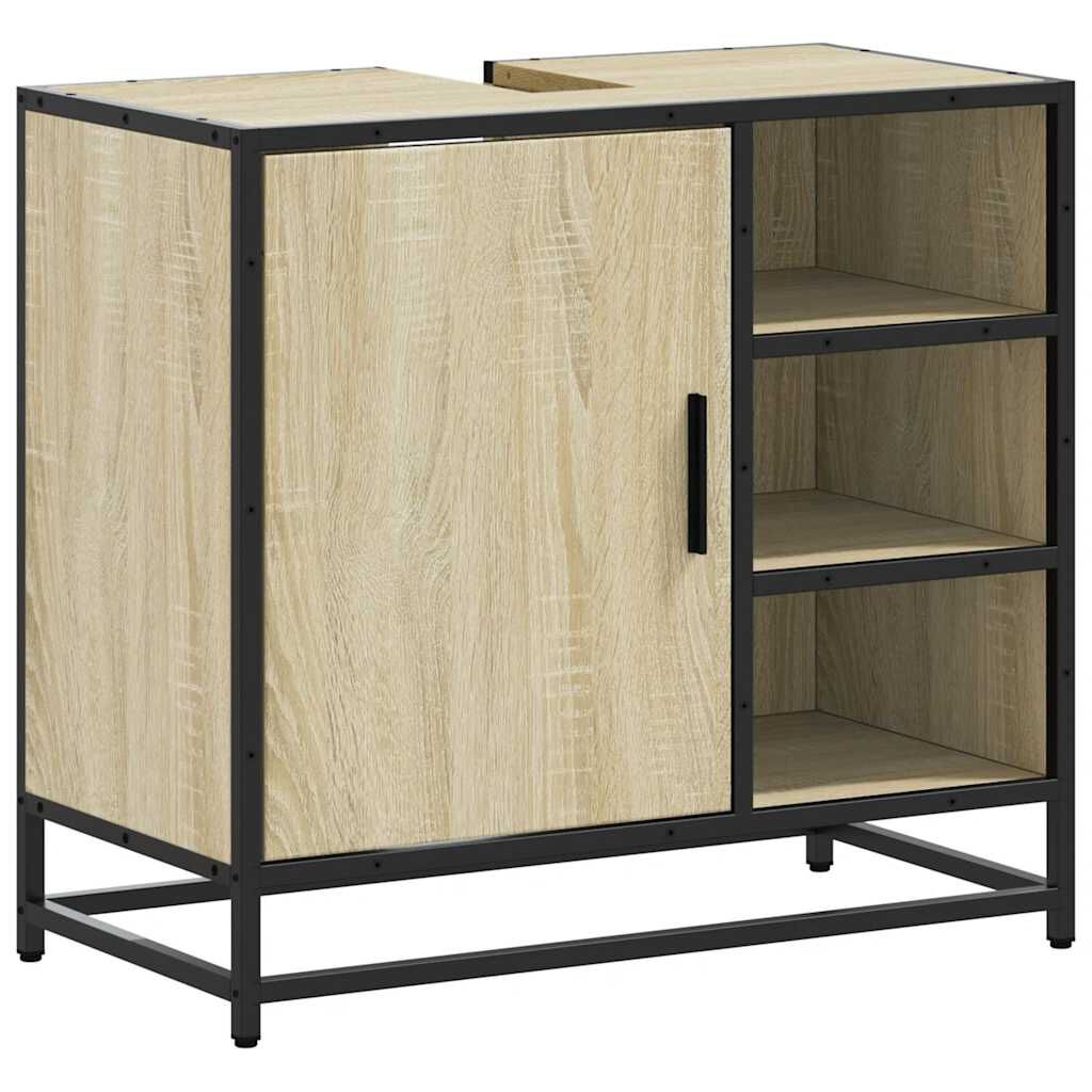vidaXL Ντουλάπι Νιπτήρα Μπάνιου Sonoma Δρυς 65x33x60 εκ. Επεξ. Ξύλο