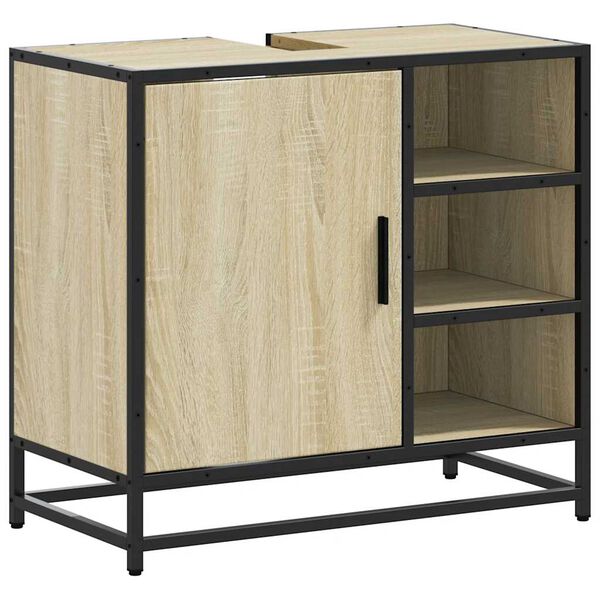 vidaXL Ντουλάπι Νιπτήρα Μπάνιου Sonoma Δρυς 65x33x60 εκ. Επεξ. Ξύλο