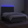 vidaXL &Kappa;&rho;&epsilon;&beta;ά&tau;&iota; Boxspring &mu;&epsilon; &Sigma;&tau;&rho;ώ&mu;&alpha; & LED &Sigma;&kappa;.&Gamma;&kappa;&rho;&iota; 140x190&epsilon;&kappa;. &Upsilon;&phi;&alpha;&sigma;&mu;ά&tau;&iota;&nu;&omicron;