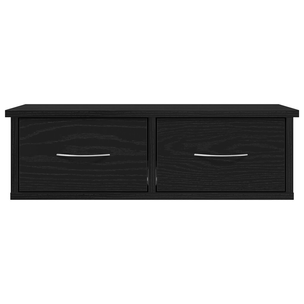 VidaXL Επιτοίχιο Ράφι Συρταριού Μαύρη Δρυς 60x26x18,5εκ Επεξεργασμένο Ξύλο