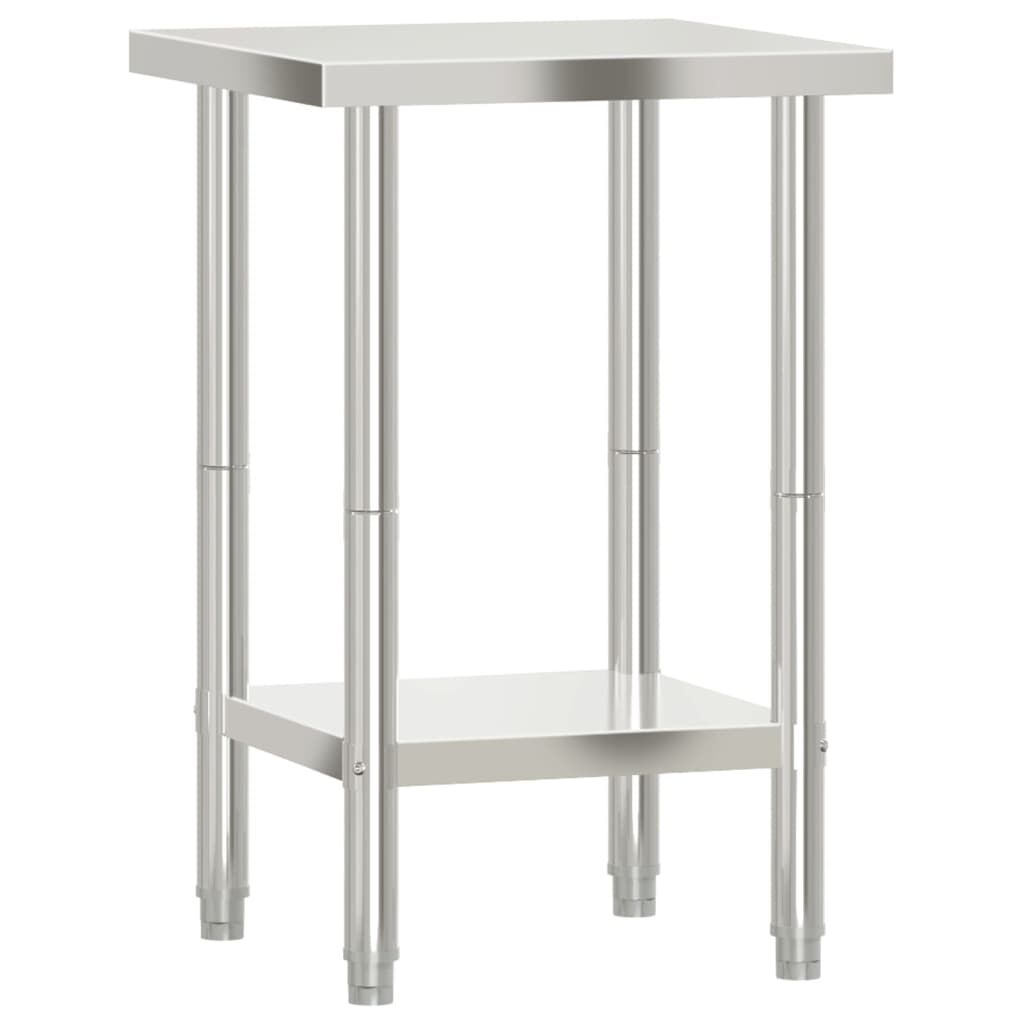 vidaXL Πάγκος Εργασίας Κουζίνας 55x55x85 εκ. από Ανοξείδωτο Ατσάλι