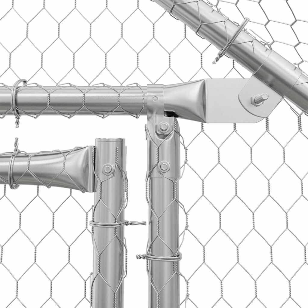 vidaXL Κοτέτσι - Κλουβί Ασημί 100x100x190 εκ. από Γαλβανισμένο Χάλυβα