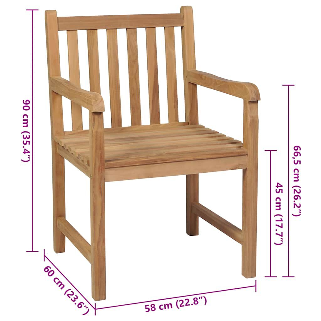 vidaXL Καρέκλες Κήπου 2 τεμ. από Μασίφ Ξύλο Teak με Taupe Μαξιλάρια
